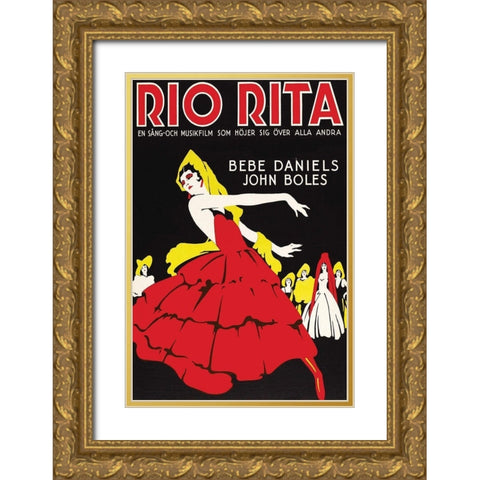 Vintage Film Posters: Rio Rita Gold Ornate Wood Framed Art Print with Double Matting by Unknown