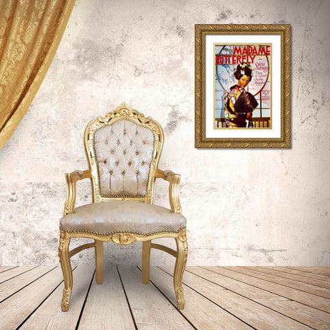 Vintage Film Posters: Madame Butterfly Gold Ornate Wood Framed Art Print with Double Matting by Unknown