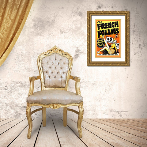 Vintage Vices: French Follies Gold Ornate Wood Framed Art Print with Double Matting by Vintage Vices