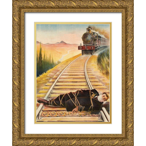 Vintage Westerns: Main de Fer Gold Ornate Wood Framed Art Print with Double Matting by Unknown