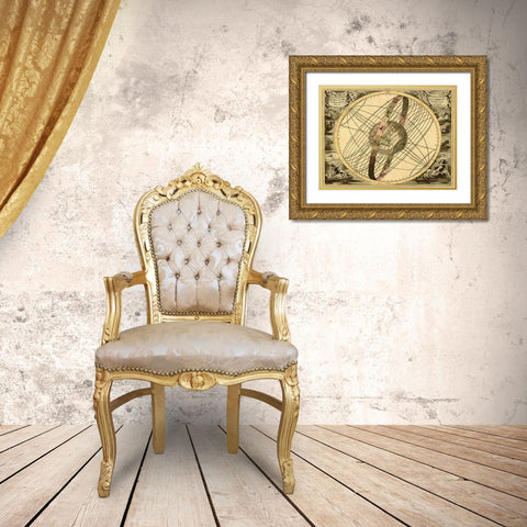 Maps of the Heavens: Solis Cir TerraMaps Gold Ornate Wood Framed Art Print with Double Matting by Cellarius, Andreas