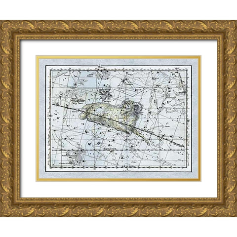 Maps of the Heavens: Aries the Ram Gold Ornate Wood Framed Art Print with Double Matting by Jamieson, Alexander