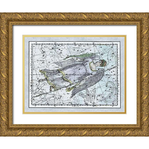 Maps of the Heavens: Virgo the Maiden Gold Ornate Wood Framed Art Print with Double Matting by Jamieson, Alexander