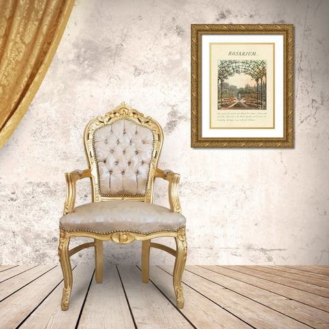 Rosarium, 1813 Gold Ornate Wood Framed Art Print with Double Matting by Repton, Humphry