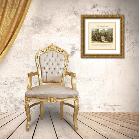 The Country Stone, 1813 Gold Ornate Wood Framed Art Print with Double Matting by Repton, Humphry