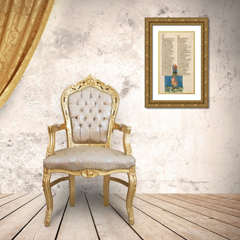 Alexander the Great in the Air Gold Ornate Wood Framed Art Print with Double Matting by German 15th Century