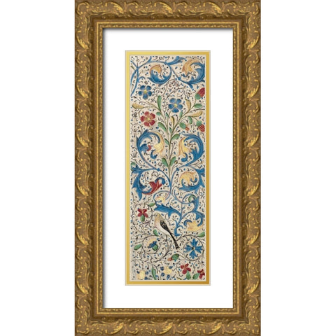 Border Detail - Vertical Panel - Adam and Eve Eating the Forbidden Fruit Gold Ornate Wood Framed Art Print with Double Matting by Vrelant, Wilem
