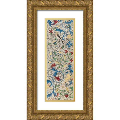 Border Detail - Vertical Panel - Adam and Eve Eating the Forbidden Fruit Gold Ornate Wood Framed Art Print with Double Matting by Vrelant, Wilem