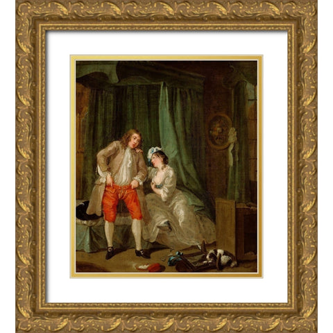 After Gold Ornate Wood Framed Art Print with Double Matting by Hogarth, William