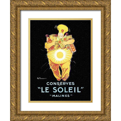 Cooks: Le Soleil Gold Ornate Wood Framed Art Print with Double Matting by Fournier, Hy