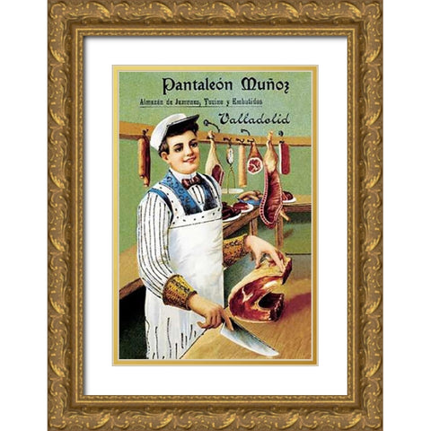 Cooks: Pantaleon Munoz Gold Ornate Wood Framed Art Print with Double Matting by Advertisement