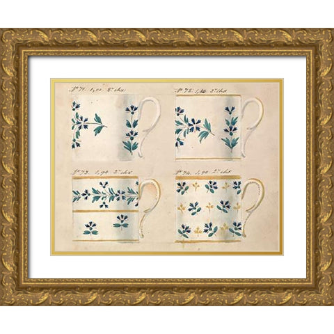 Quatre tasses du 1er choix, ca. 1800-1820 Gold Ornate Wood Framed Art Print with Double Matting by Honore