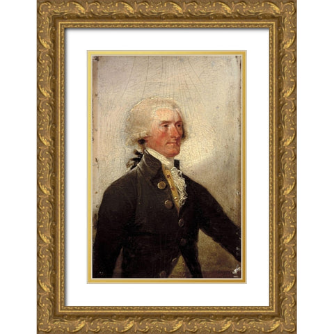 Thomas Jefferson, 1788 Gold Ornate Wood Framed Art Print with Double Matting by Trumbull, John
