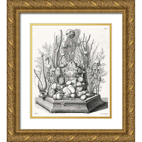 Ad. vivim Sculpsit Gold Ornate Wood Framed Art Print with Double Matting by Huyberts, Cornelis