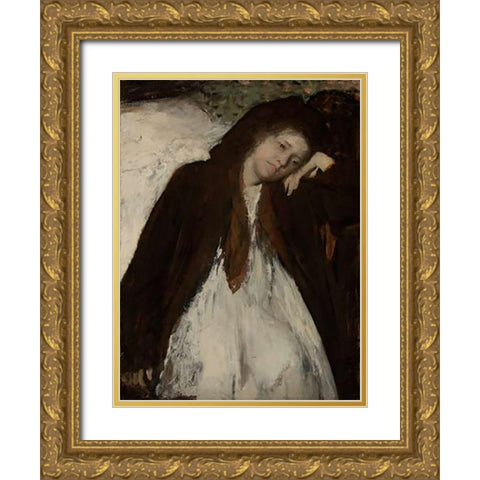 The Convalescent Gold Ornate Wood Framed Art Print with Double Matting by Degas, Edgar