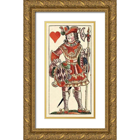 Knave of Hearts (Bauern Hochzeit Deck) Gold Ornate Wood Framed Art Print with Double Matting by Gobl, Andreas Benedictus