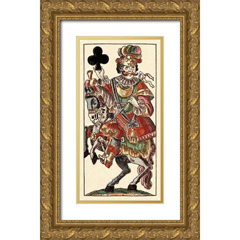 Knight of Clubs (Bauern Hochzeit Deck) Gold Ornate Wood Framed Art Print with Double Matting by Gobl, Andreas Benedictus