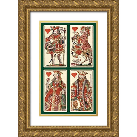 Hearts (Bauern Hochzeit Deck) Gold Ornate Wood Framed Art Print with Double Matting by Gobl, Andreas Benedictus