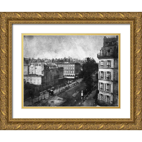 The Boulevards of Paris, May 1843 Gold Ornate Wood Framed Art Print with Double Matting by Talbot, William