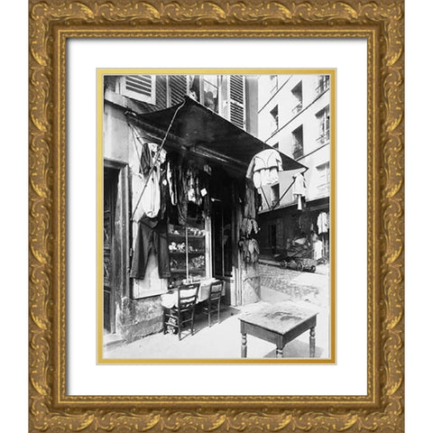 Paris, 1911 - Costume Shop, rue de la Corderie Gold Ornate Wood Framed Art Print with Double Matting by Atget, Eugene