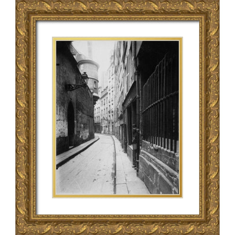 Paris, 1921 - Rue de lHotel-de-Ville Gold Ornate Wood Framed Art Print with Double Matting by Atget, Eugene