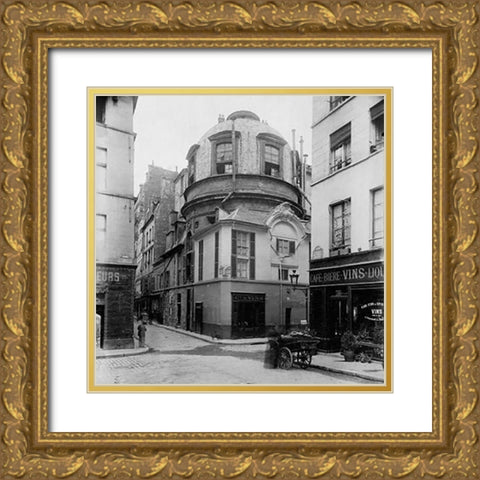 Paris, 1898 - The Old School of Medicine, rue de la Bucherie Gold Ornate Wood Framed Art Print with Double Matting by Atget, Eugene