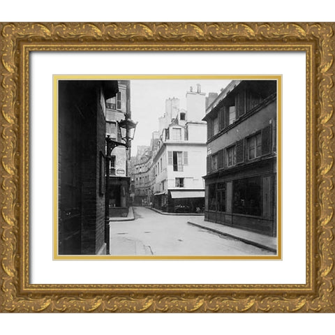 Paris, 1922 - Rue Cardinale Gold Ornate Wood Framed Art Print with Double Matting by Atget, Eugene