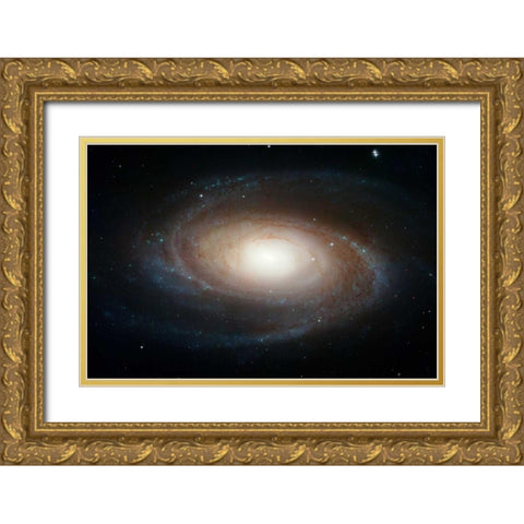 Spiral Galaxy M81 Gold Ornate Wood Framed Art Print with Double Matting by NASA