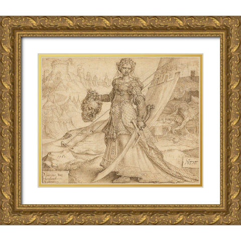 Judith Gold Ornate Wood Framed Art Print with Double Matting by Van Heemskerck, Maerten