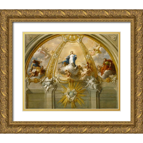 Immaculate Conception Gold Ornate Wood Framed Art Print with Double Matting by Costanzi, Placido