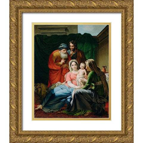 The Holy Family Gold Ornate Wood Framed Art Print with Double Matting by Paelinck, Joseph