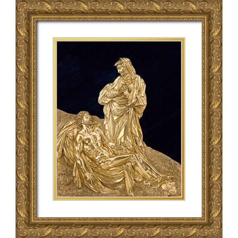 Virgin Mourning the Dead Museumist Gold Ornate Wood Framed Art Print with Double Matting by Targone, Cesare