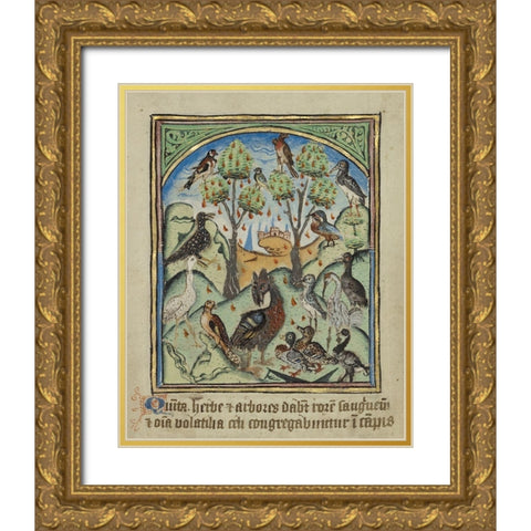 The Fifth Sign before the Day of Judgement Gold Ornate Wood Framed Art Print with Double Matting by Illuminator, Unknown 12th Century English