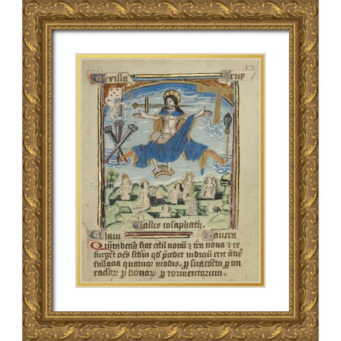 The Fifteenth and Final Sign before the Day of Judgement Gold Ornate Wood Framed Art Print with Double Matting by Illuminator, Unknown 12th Century English