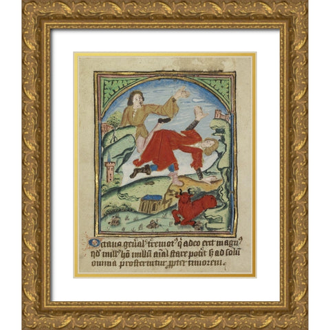 The Eighth Sign before the Day of Judgement Gold Ornate Wood Framed Art Print with Double Matting by Illuminator, Unknown 12th Century English