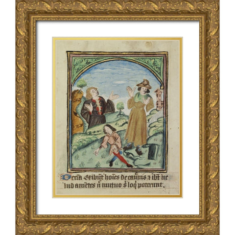 The Tenth Sign before the Day of Judgement Gold Ornate Wood Framed Art Print with Double Matting by Illuminator, Unknown 12th Century English