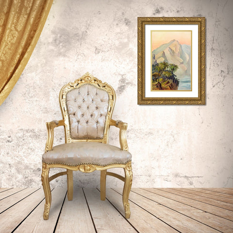 Am Ende der Welt Worlds End. Ceylon Gold Ornate Wood Framed Art Print with Double Matting by Haeckel, Ernst