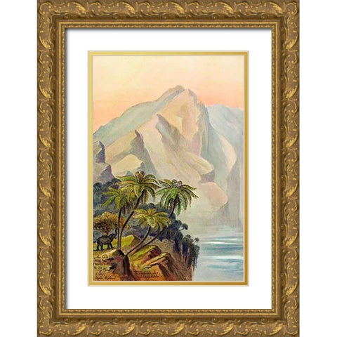 Am Ende der Welt Worlds End. Ceylon Gold Ornate Wood Framed Art Print with Double Matting by Haeckel, Ernst