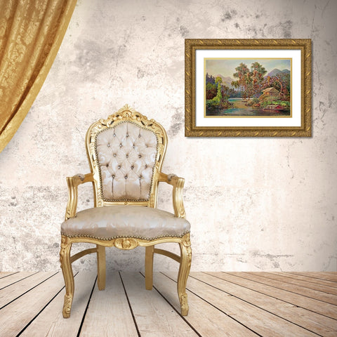 Aralien mit Lianen am Schwarzen Flusse (Ceylon) Gold Ornate Wood Framed Art Print with Double Matting by Haeckel, Ernst