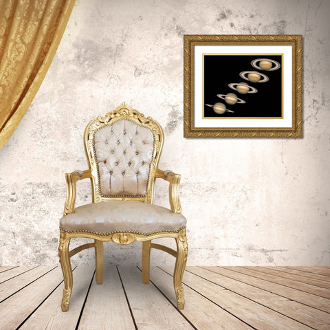 Views of Saturn, 1996-2000 Gold Ornate Wood Framed Art Print with Double Matting by NASA