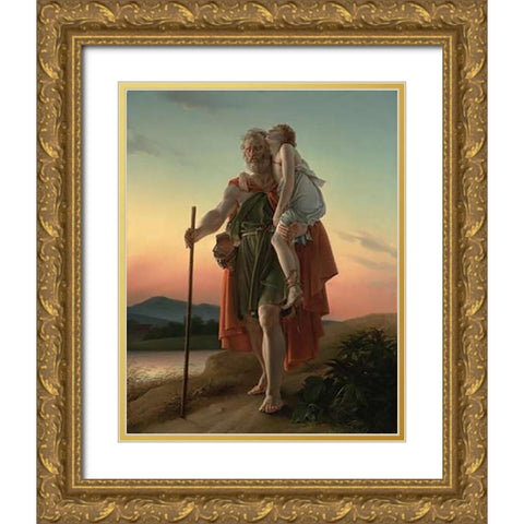 Belisarius Gold Ornate Wood Framed Art Print with Double Matting by Gerard, Baron Francois-Pascal-Simon