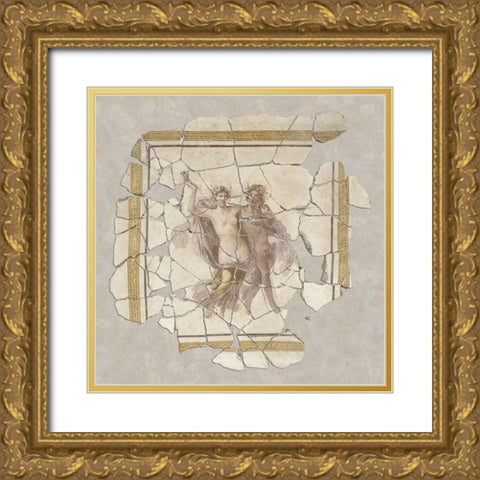 Fresco Fragment Gold Ornate Wood Framed Art Print with Double Matting by Artisan, Unknown 1st Century Roman