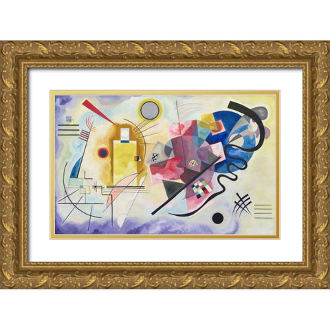 Yellow-Red-Blue, 1925 Gold Ornate Wood Framed Art Print with Double Matting by Kandinsky, Wassily