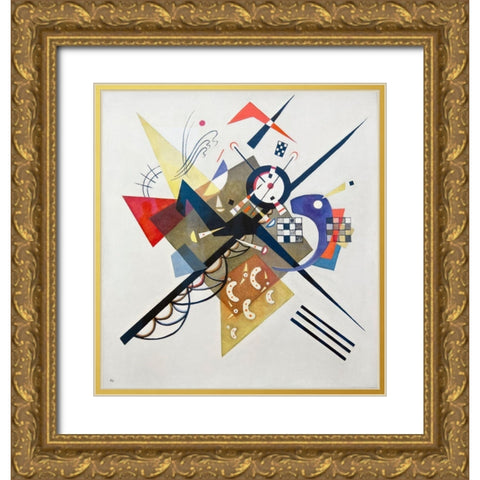On White II, 1923 Gold Ornate Wood Framed Art Print with Double Matting by Kandinsky, Wassily