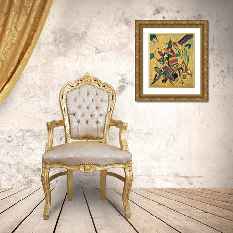 Points, 1920 Gold Ornate Wood Framed Art Print with Double Matting by Kandinsky, Wassily