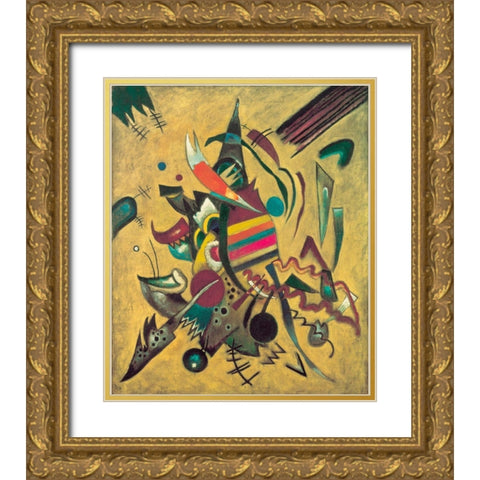 Points, 1920 Gold Ornate Wood Framed Art Print with Double Matting by Kandinsky, Wassily