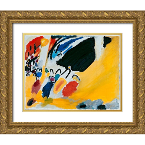 Impression III - Concert, 1911 Gold Ornate Wood Framed Art Print with Double Matting by Kandinsky, Wassily