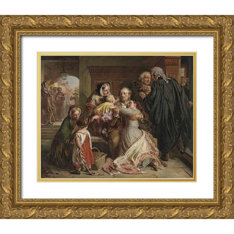 Not Guilty Gold Ornate Wood Framed Art Print with Double Matting by Solomon, Abraham