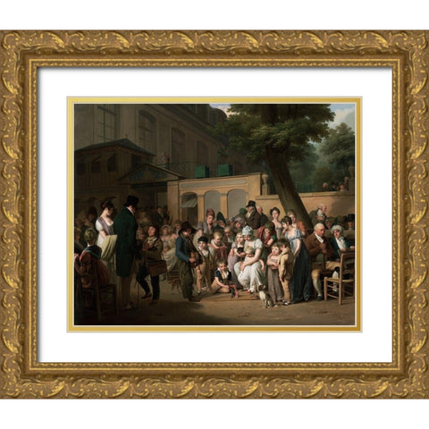 Entrance to the Jardin Turc Gold Ornate Wood Framed Art Print with Double Matting by Boilly, Louis Leopold