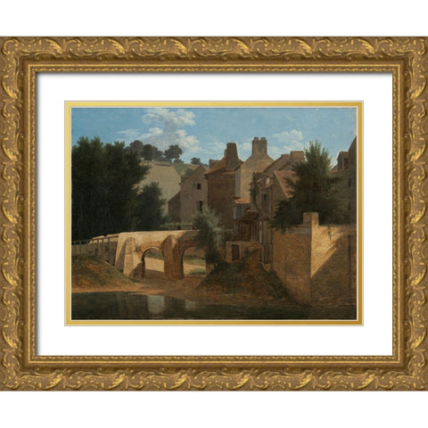 View in the Ile-de-France Gold Ornate Wood Framed Art Print with Double Matting by Bertin, Jean-Victor